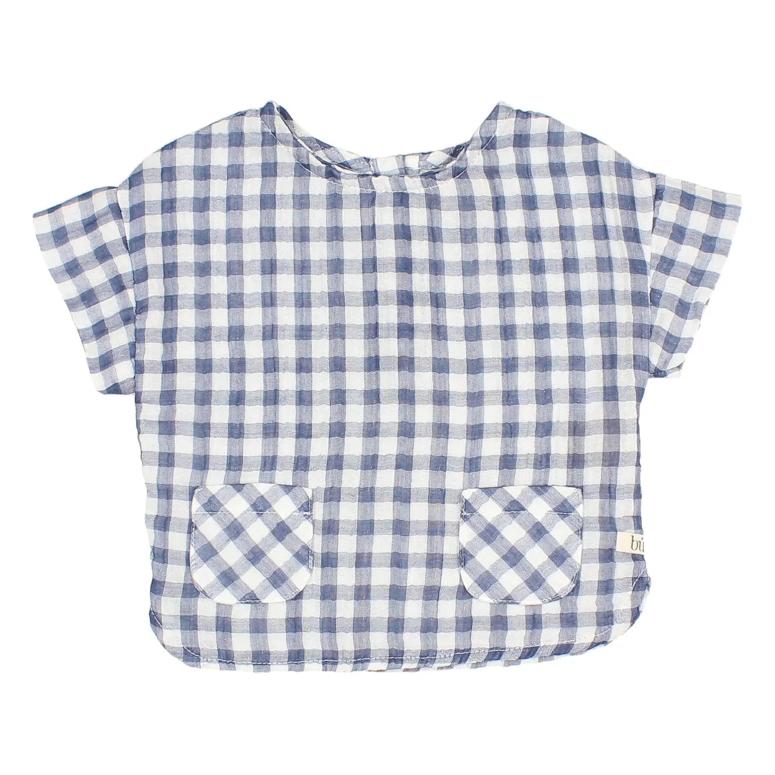 Búho - Blusa de Vichy con Bolsillo | Azul