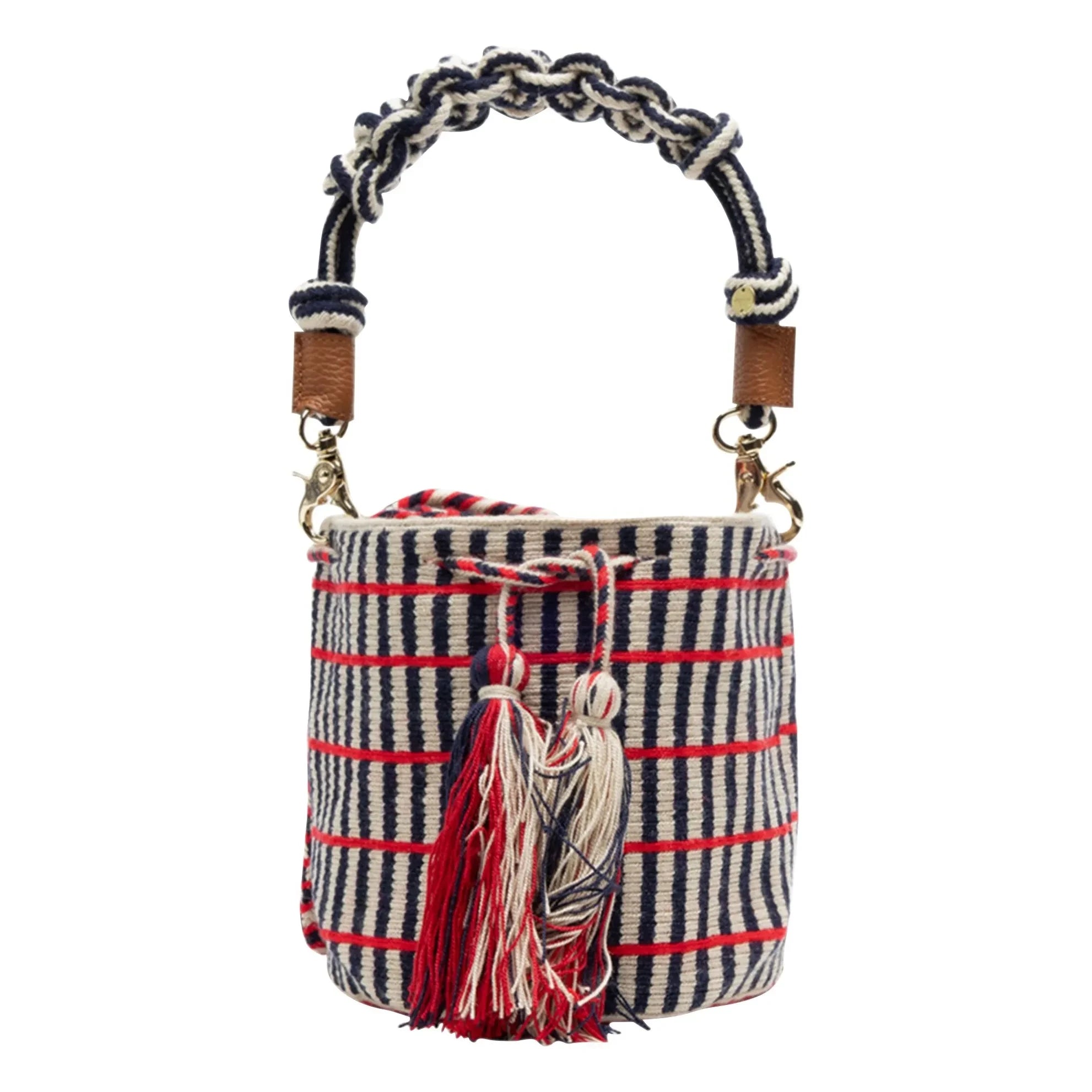 Guanábana - Bolso cruzado Macramé Mediano | Azul marino