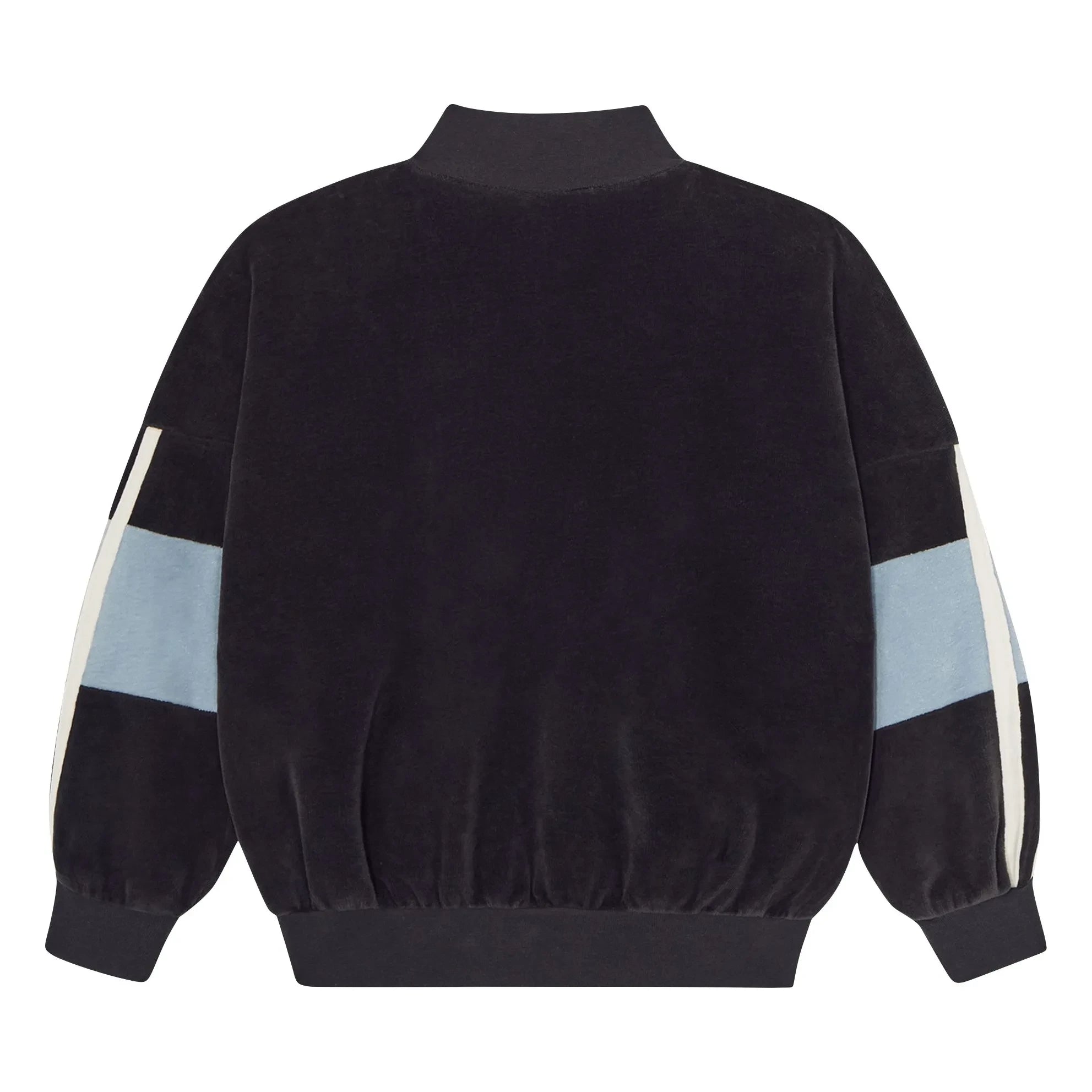The Campamento - Renk bloklu kadife sweatshirt | Kömür grisi
