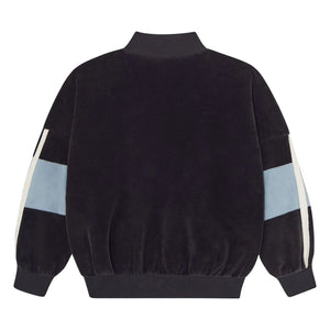 The Campamento - Renk bloklu kadife sweatshirt | Kömür grisi