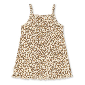 Konges Sløjd - Vestido Famo Leopard de algodón orgánico | Beige