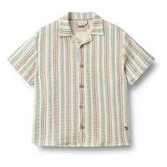 Wheat - Anker Çizgili Organik Pamuklu Camisa | Verde claro
