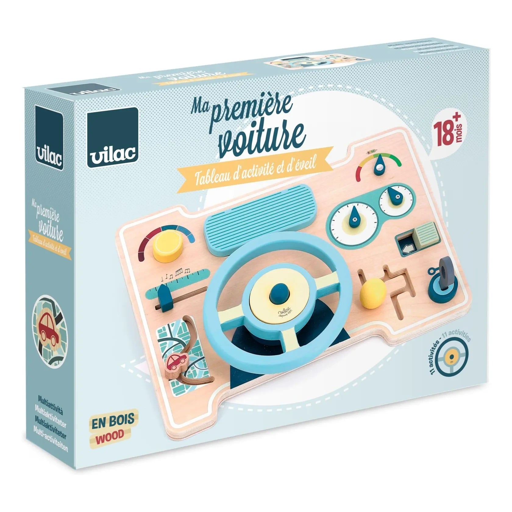 Vilac - Mi primer coche Tarjeta de actividad y aprendizaje