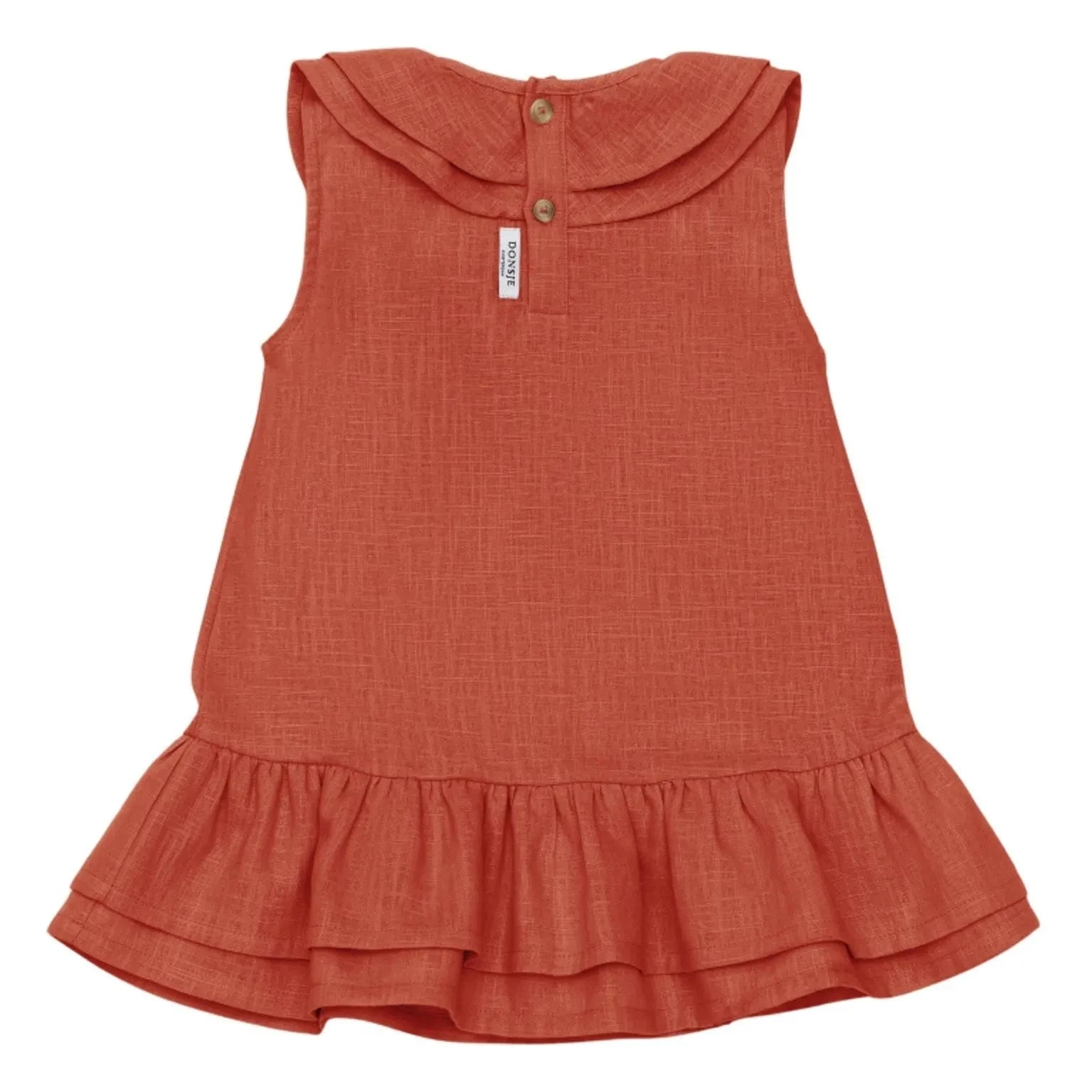 Donsje - Vestido de lino Michelle | Rojo pálido