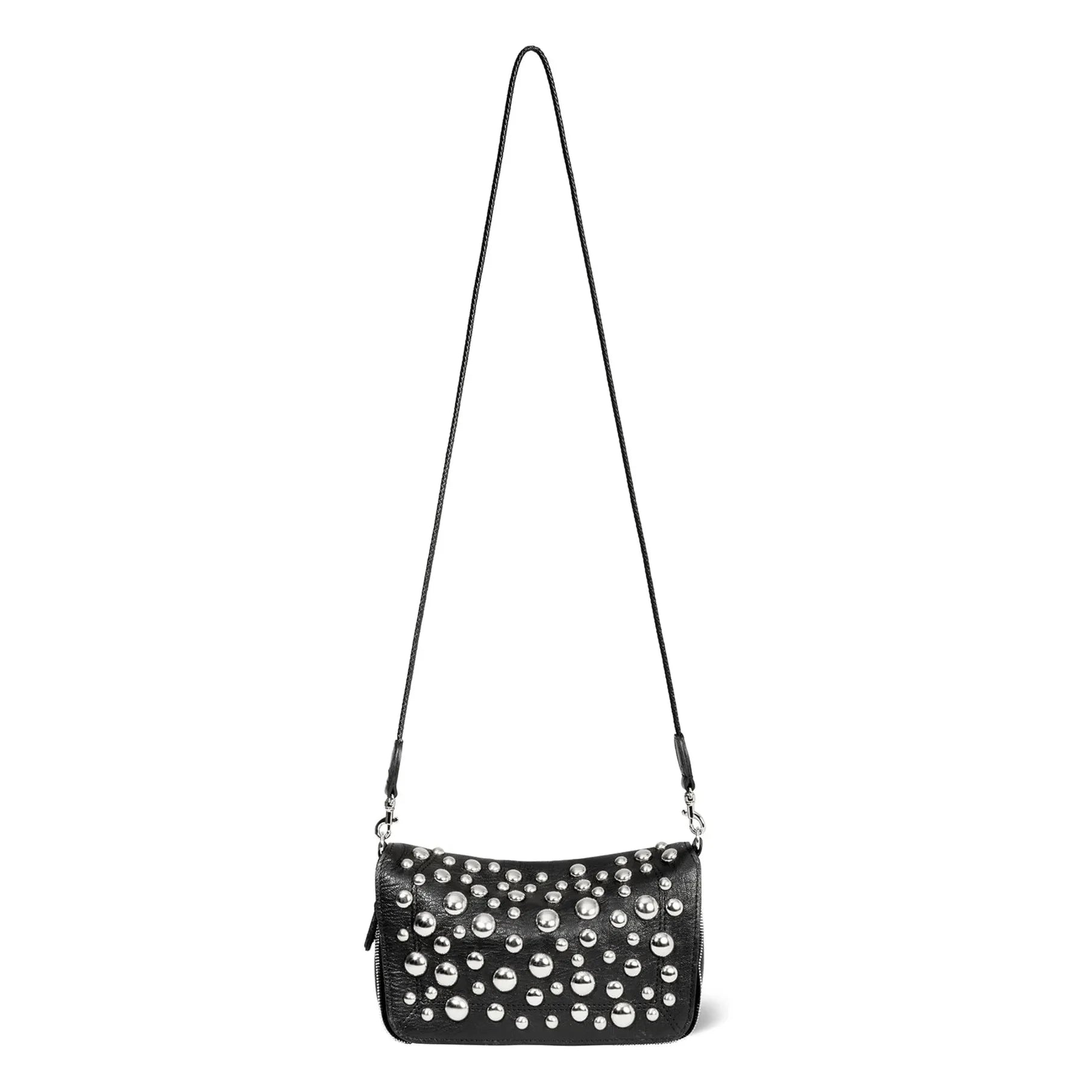 Jérôme Dreyfuss - Bolso Bobi S, piel de cabra moteada, plata | Negro
