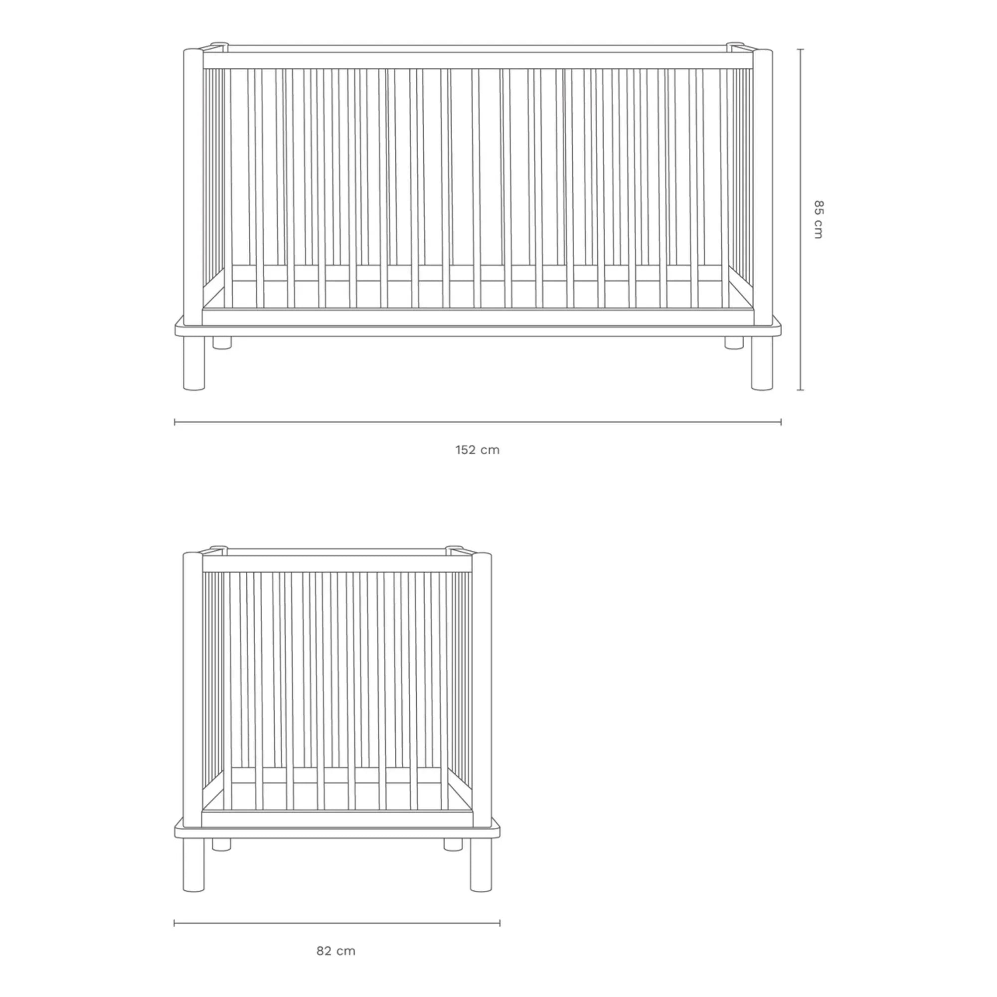 Nobodinoz - Extensión de cuna y cama junior convertible Latitude 70x140 | Roble