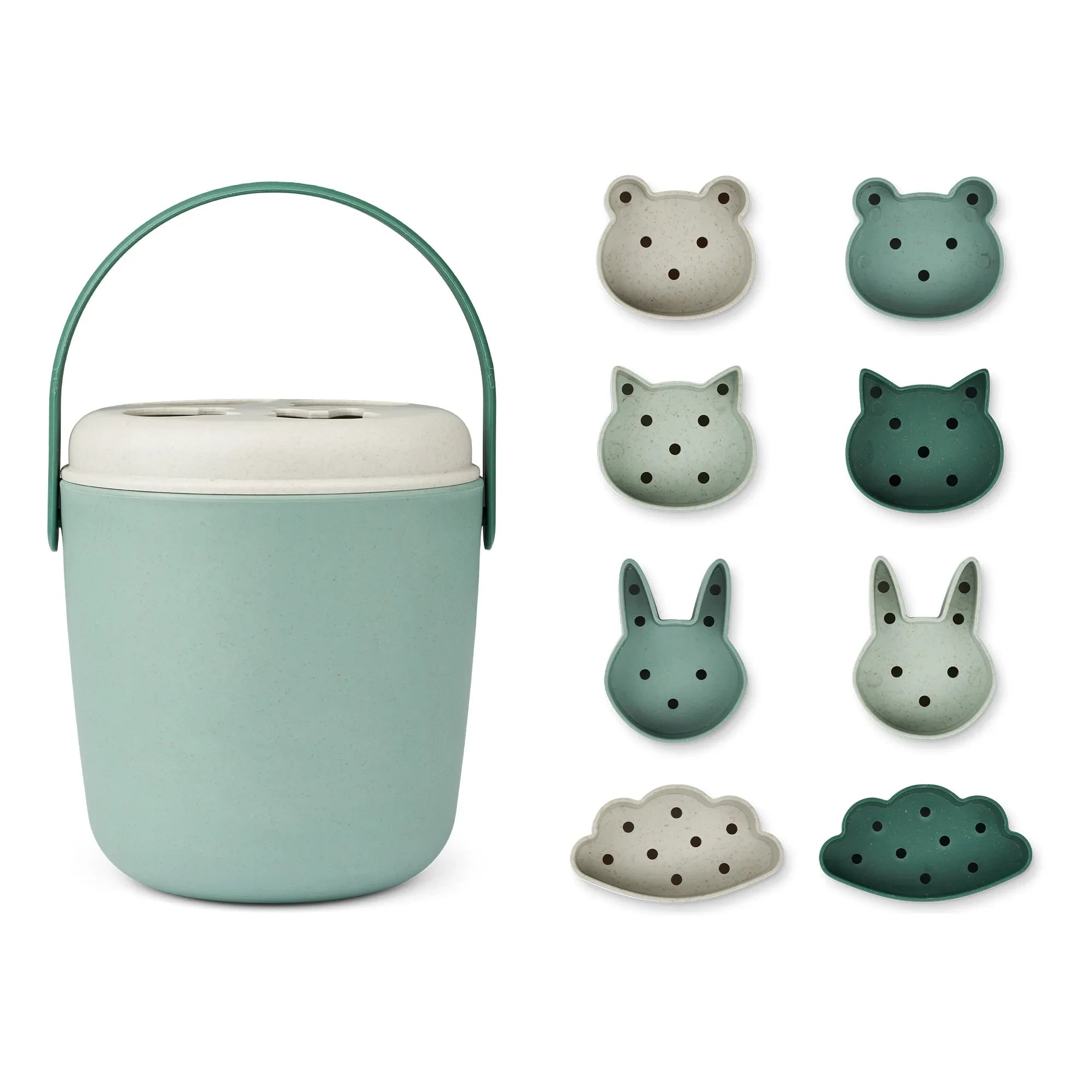 Liewood - Cubo de playa Jorn | Menta estampado mixto