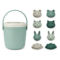 Liewood - Cubo de playa Jorn | Menta estampado mixto