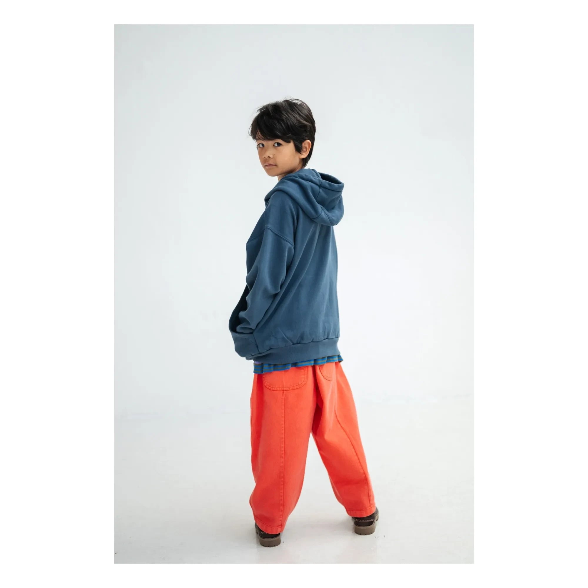 Sudadera con cremallera y logo de algodón orgánico Repose AMS | Azul Marino
