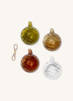 Ferm Living - Adornos de Navidad Twirl - Set de 4