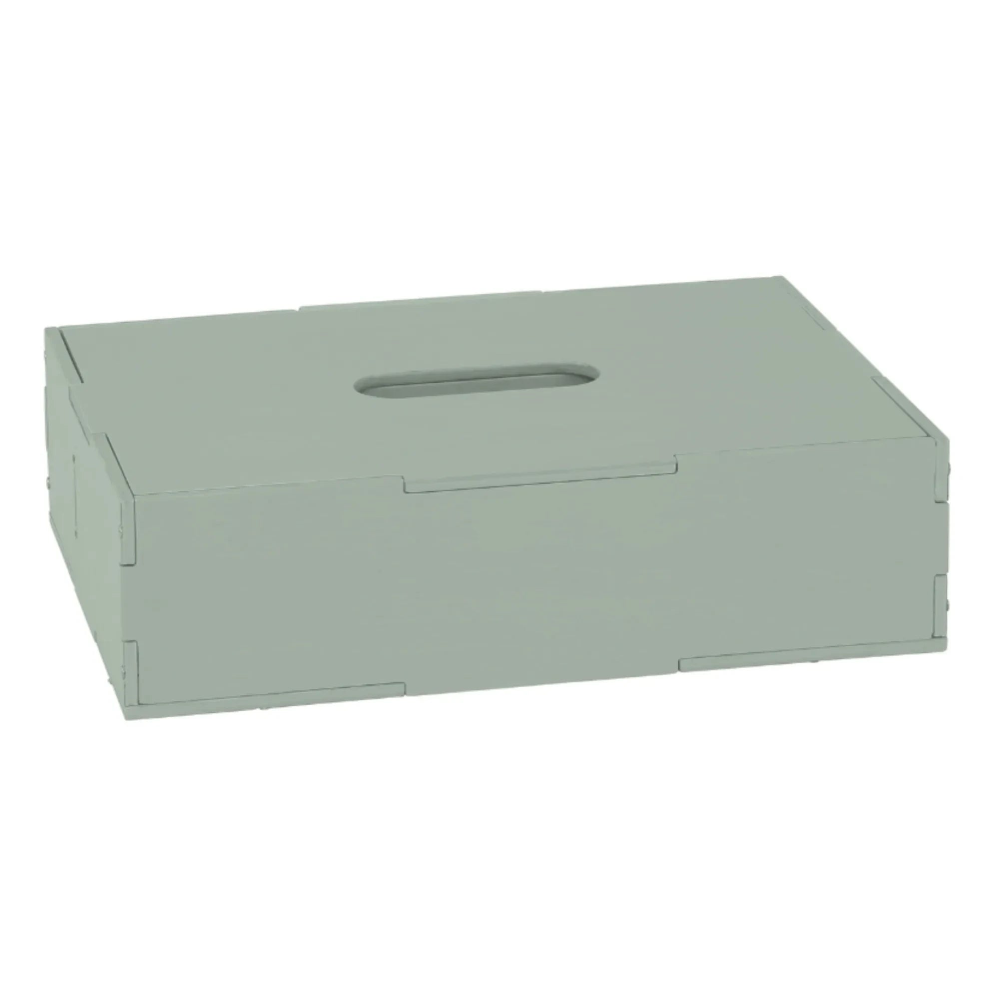 Nofred - Caja de almacenamiento con tapa de madera | Verde oliva