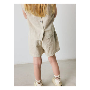brunobruno nation - Pantalón Corto Lino y Algodón Orgánico | Beige