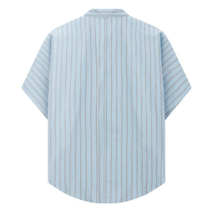 Pomandère - Camisa de rayas de manga corta | Azul