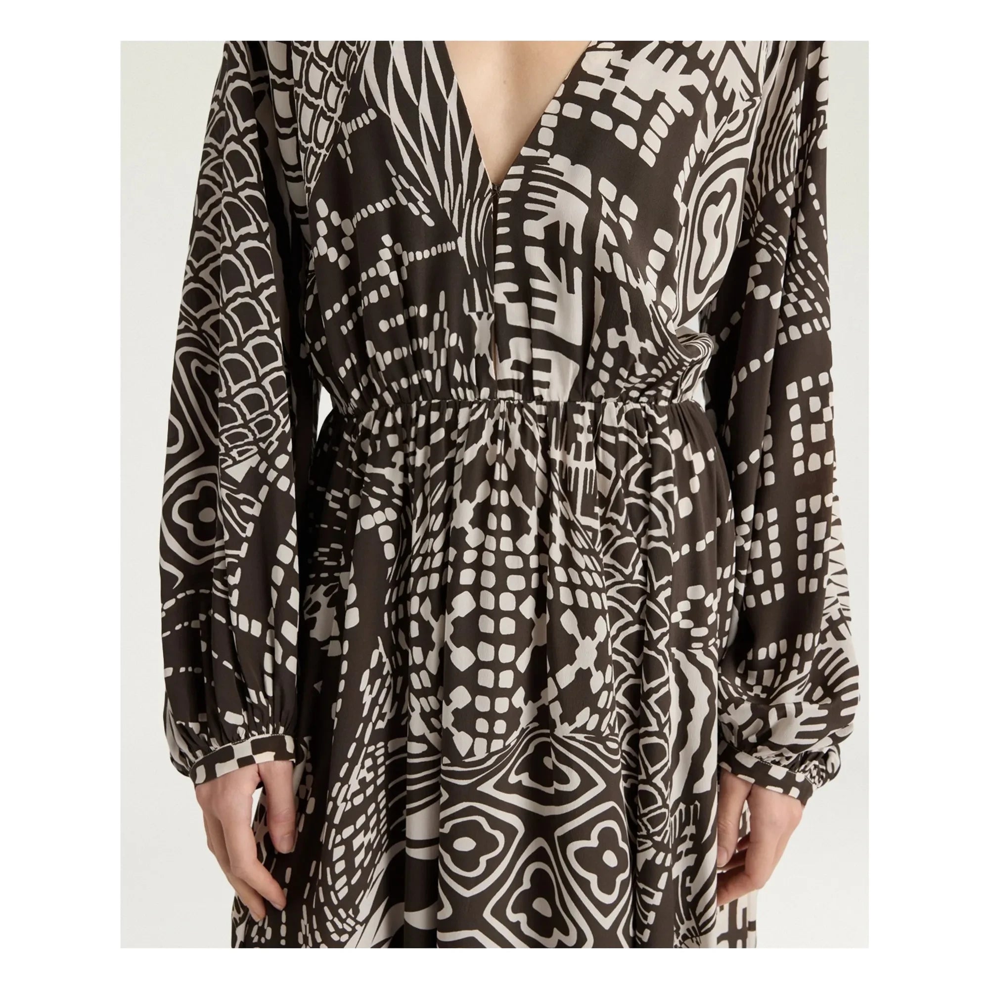 Momoni - Vestido de seda Francisco | Chocolate