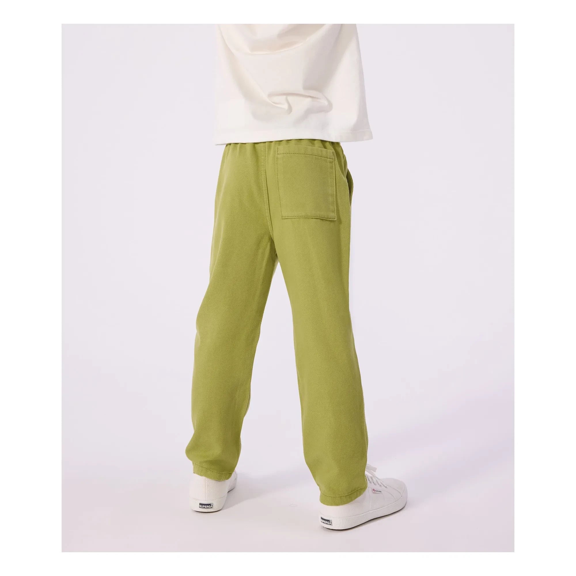 Petit Bateau - Pantalones sarga corte recto | Caqui