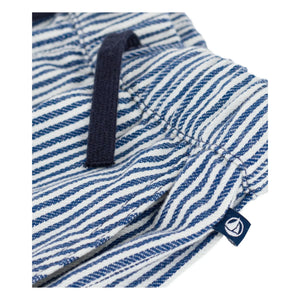 Petit Bateau - Pantalones de Algodón Orgánico a Rayas | Azul