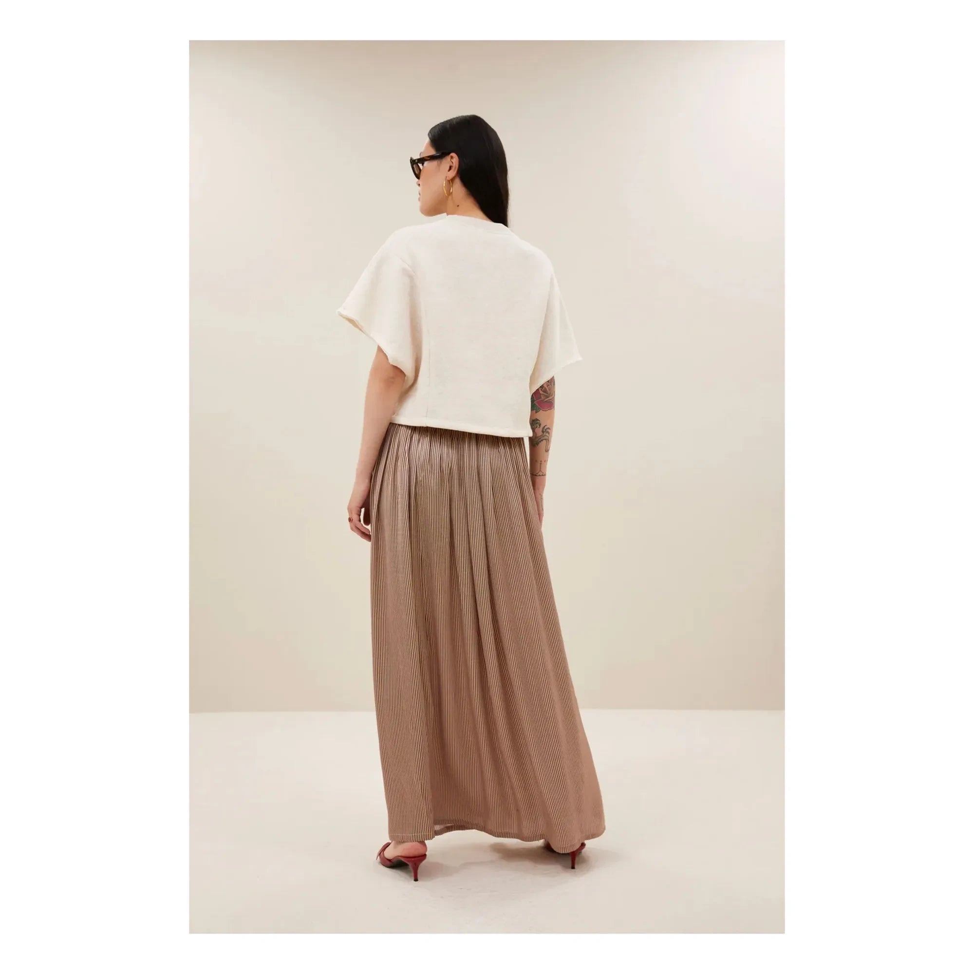 Falda a rayas Bar - Reva | Rosa/Rojo