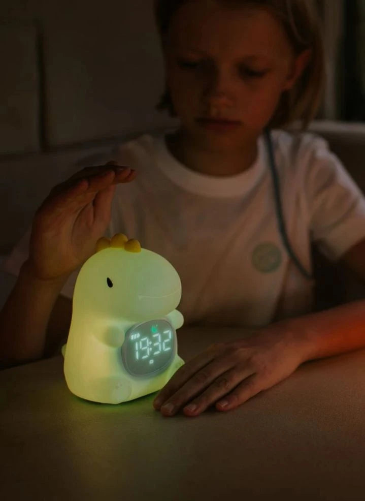 Mary's - Reloj de Alarma Dino y Lámpara Nocturna | Azul Verde