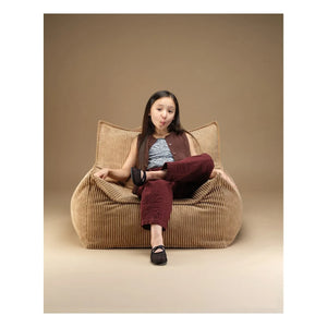 Wigiwama - Genç Nervürlü Kadife Kulüp Koltuğu | Kahverengi