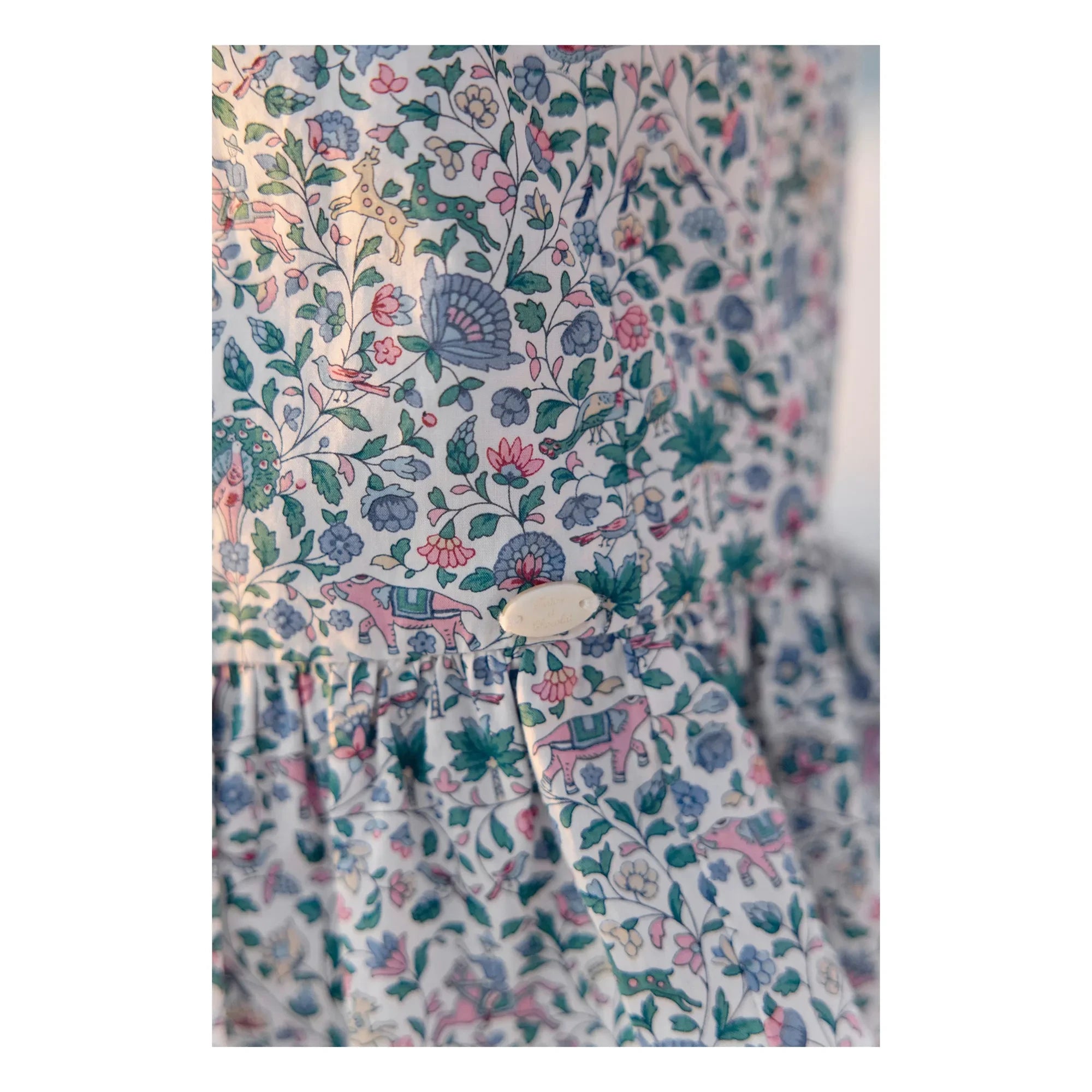Tartine et Chocolat - Conjunto de blusa y pantalón corto Liberty | Blanco