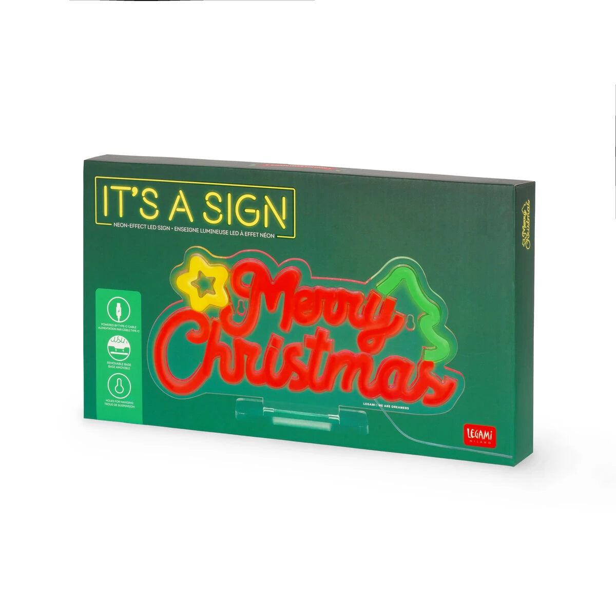 Legami - Merry Noel Noel LED Neon Sign - Es un signo