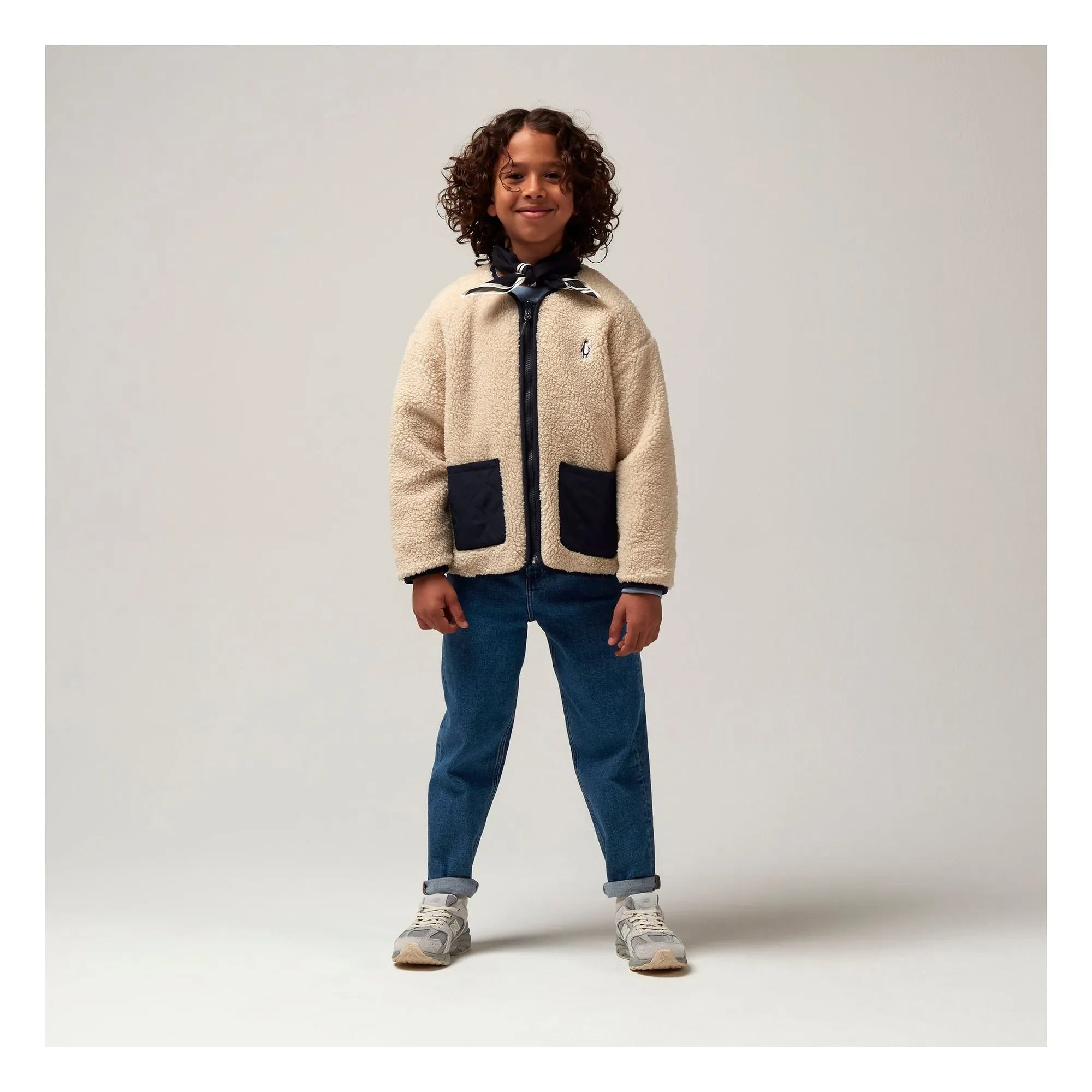 Gosoaky - Chaqueta sherpa de doble cara Leona dormida | Beige