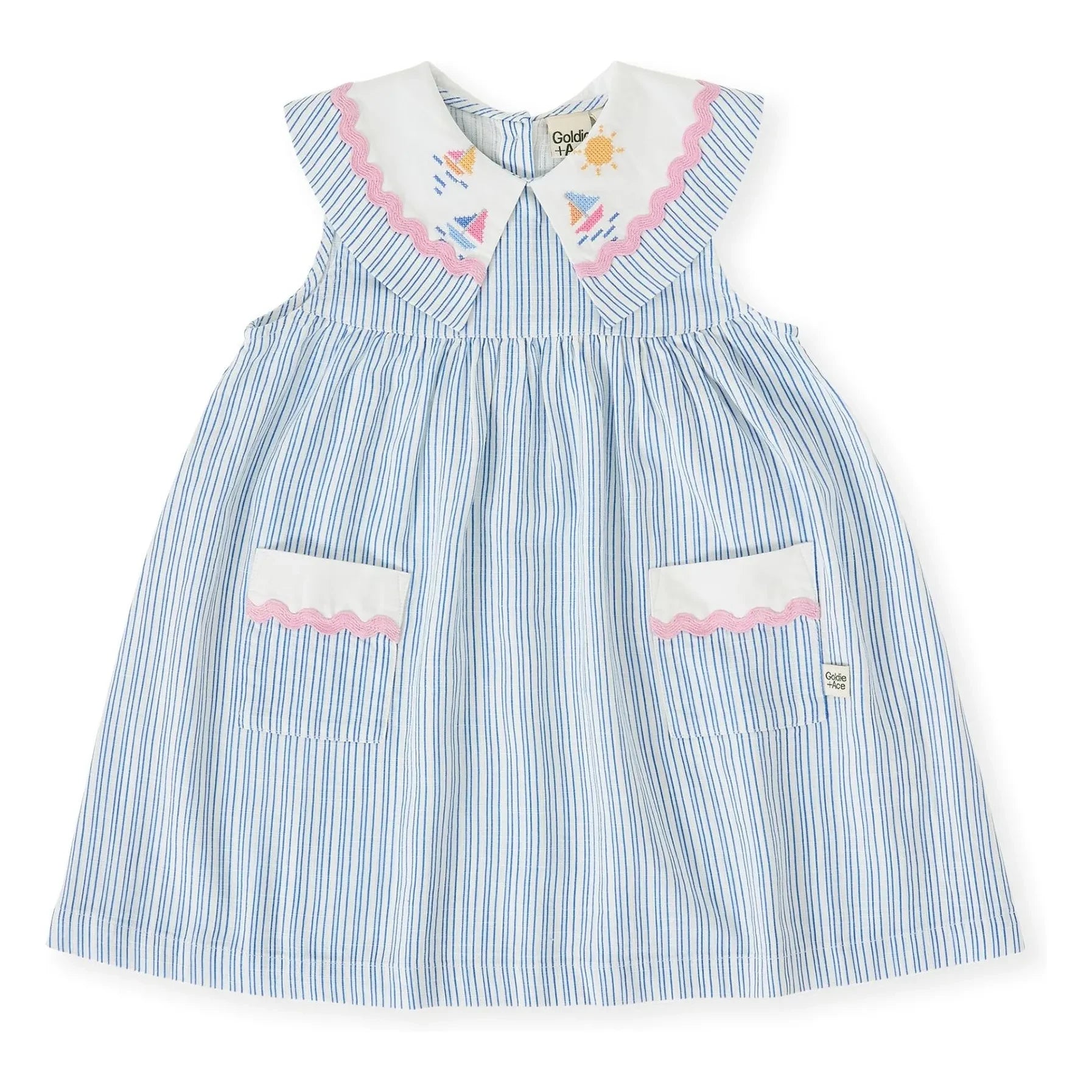 Goldie + Ace - Vestido marinero a rayas | Azul