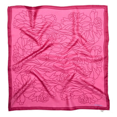 Becksöndergaard - Pañuelo de seda Stencia Lale | Rosa fluorescente