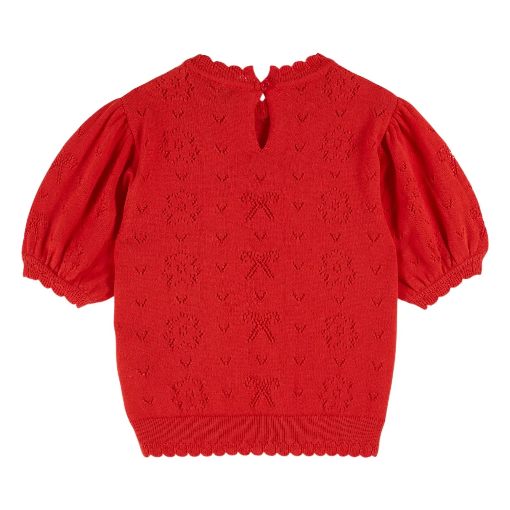 Emile et Ida - Camiseta de punto calado de algodón orgánico | Rojo