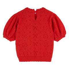 Emile et Ida - Camiseta de punto calado de algodón orgánico | Rojo