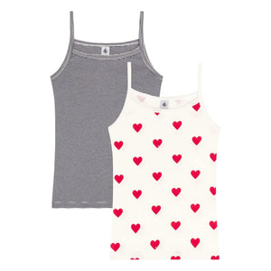 Petit Bateau - Conjunto de 2 camisetas de tirantes - Colección de mujer | Blanco