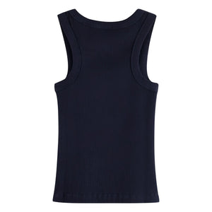Scotch & Soda - Camiseta sin mangas de algodón orgánico acanalado | Azul marino