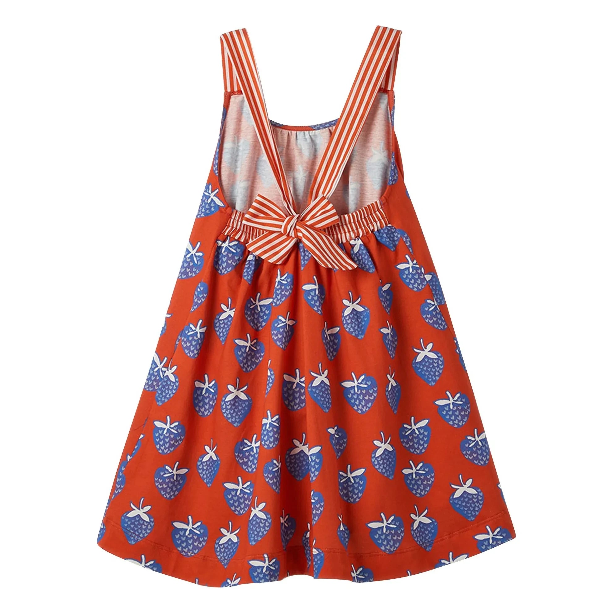 Fabula - Vestido acampanado con estampado de fresas | Rojo