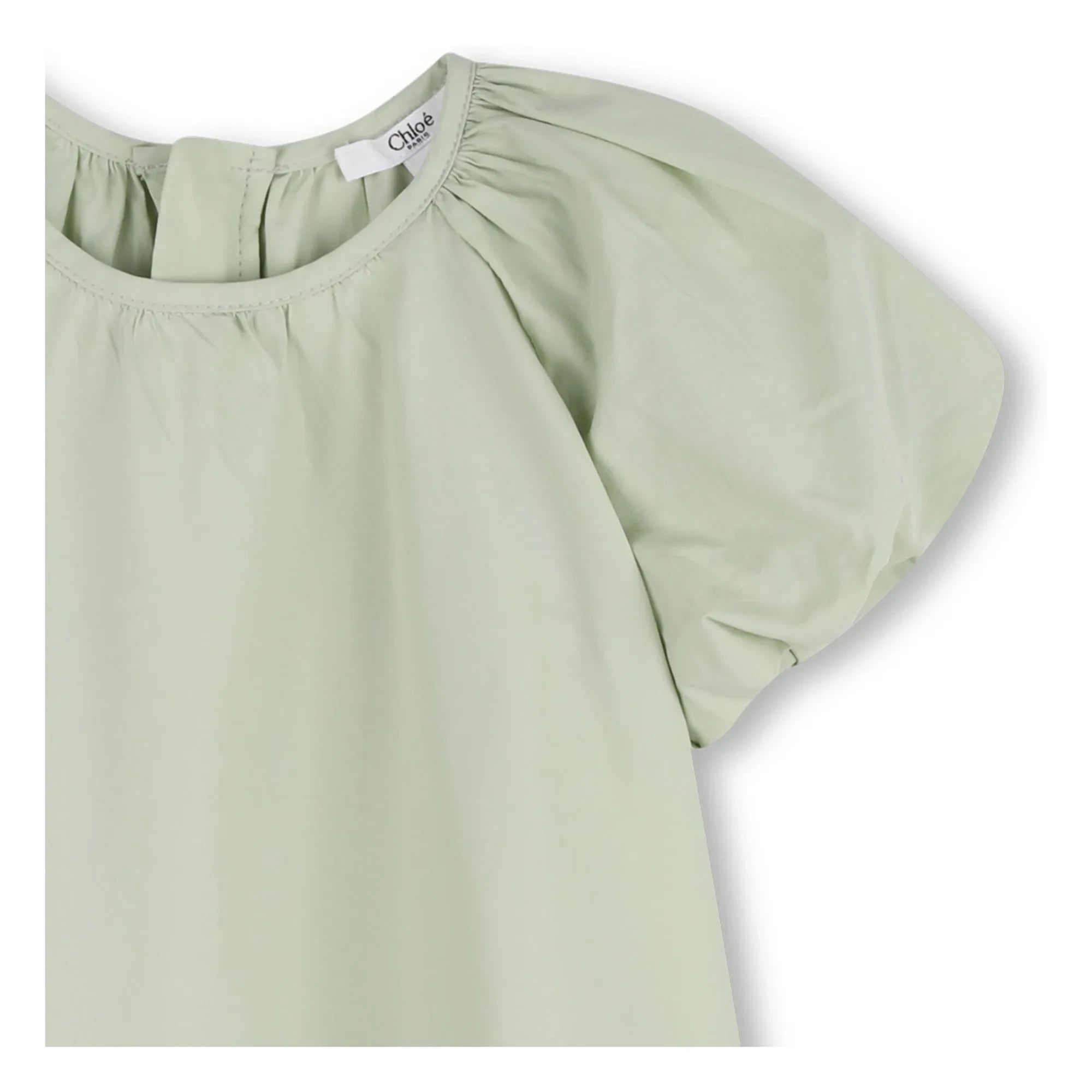 Chloé - Vestido de popelín de algodón orgánico | Verde menta