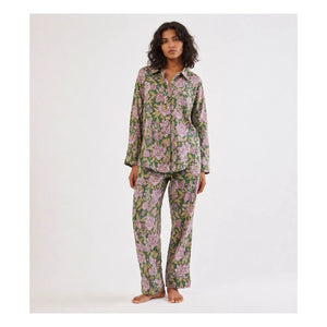 Folkloore - Çiçekli Pijama - Kadın Koleksiyonu | Yeşil