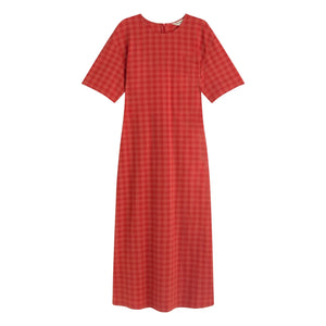 Thinking Mu - Kina Vestido de algodón orgánico | Rojo