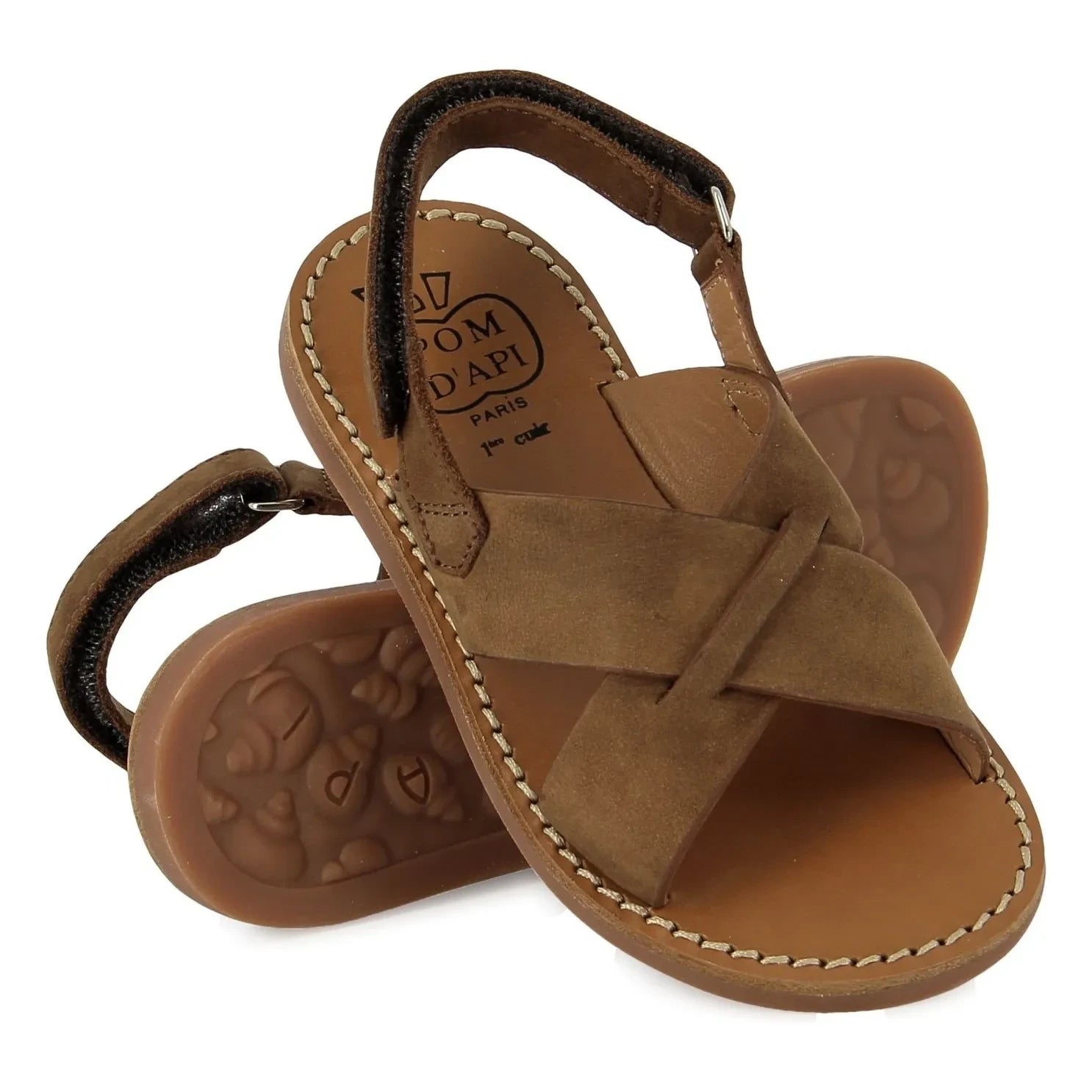 Pom d'Api - Sandalias Beach-Stitch Crossover | Marrón