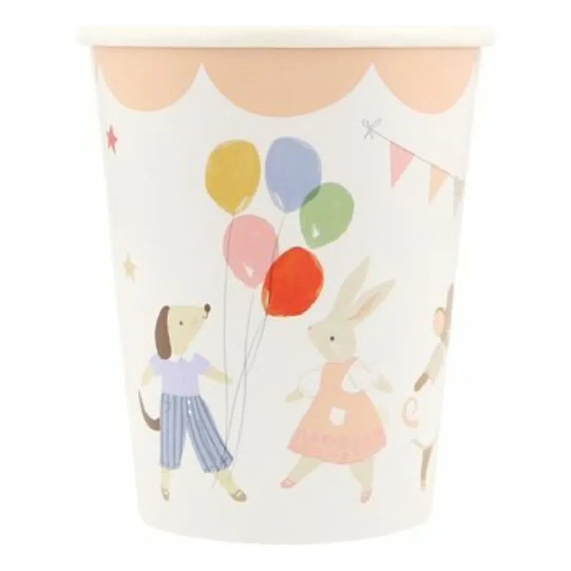 Meri Meri - Vasos de cumpleaños Amigos animales - Juego de 8