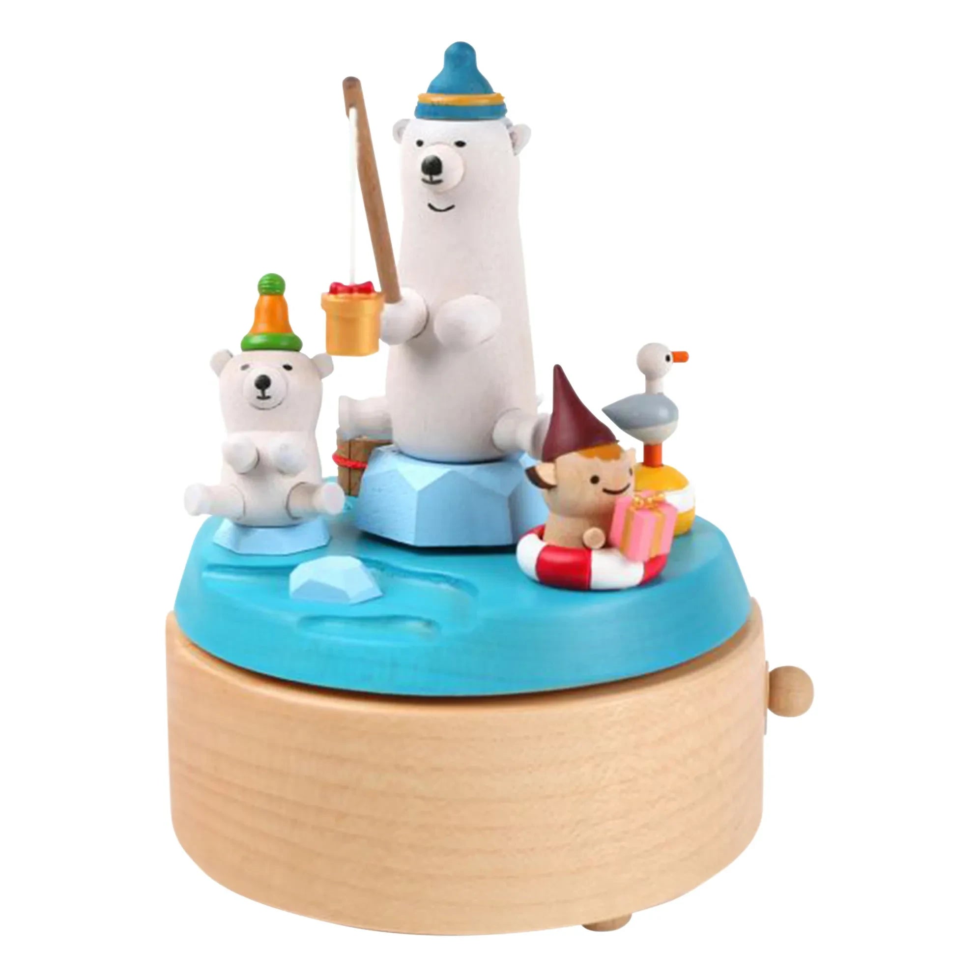 Wooderful life - Caja de música de madera Oso Polar