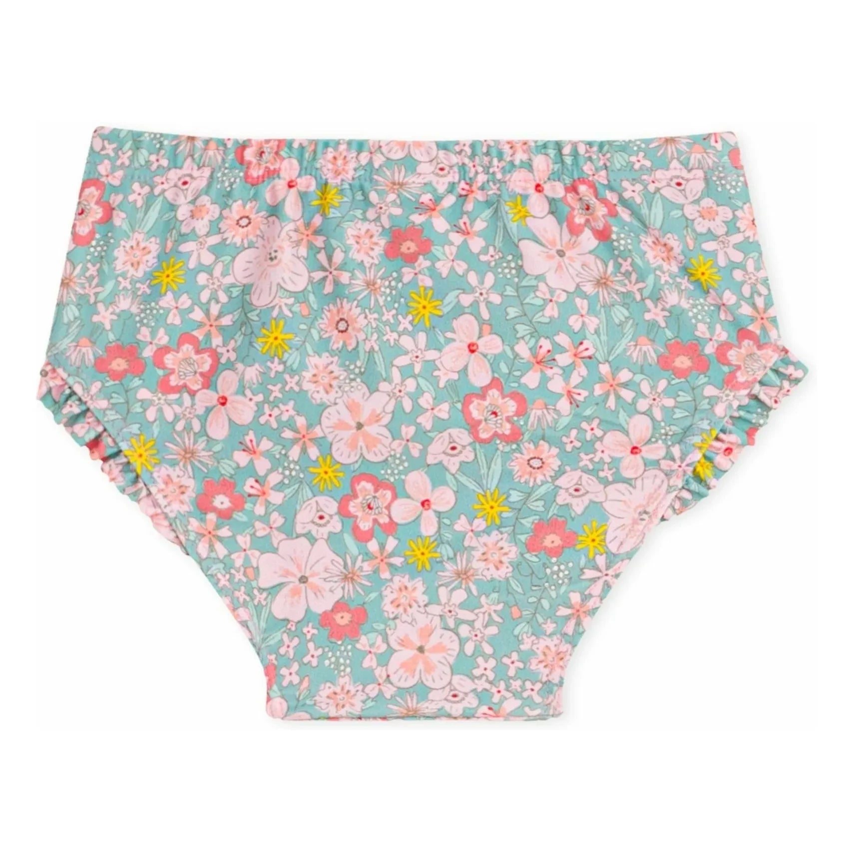 Petit Bateau - Parte de Abajo de Bikini Estampado Floral | Turquesa