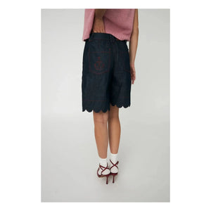 Stella Nova - Pantalones cortos de algodón con elástico | Azul oscuro
