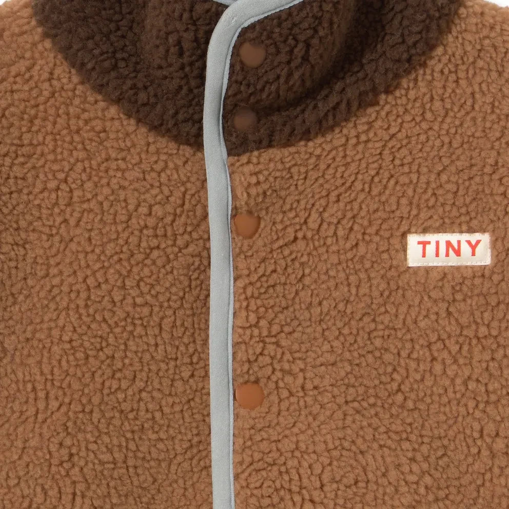 Tinycottons - Chaqueta estilo sherpa con bloques de color | Marrón