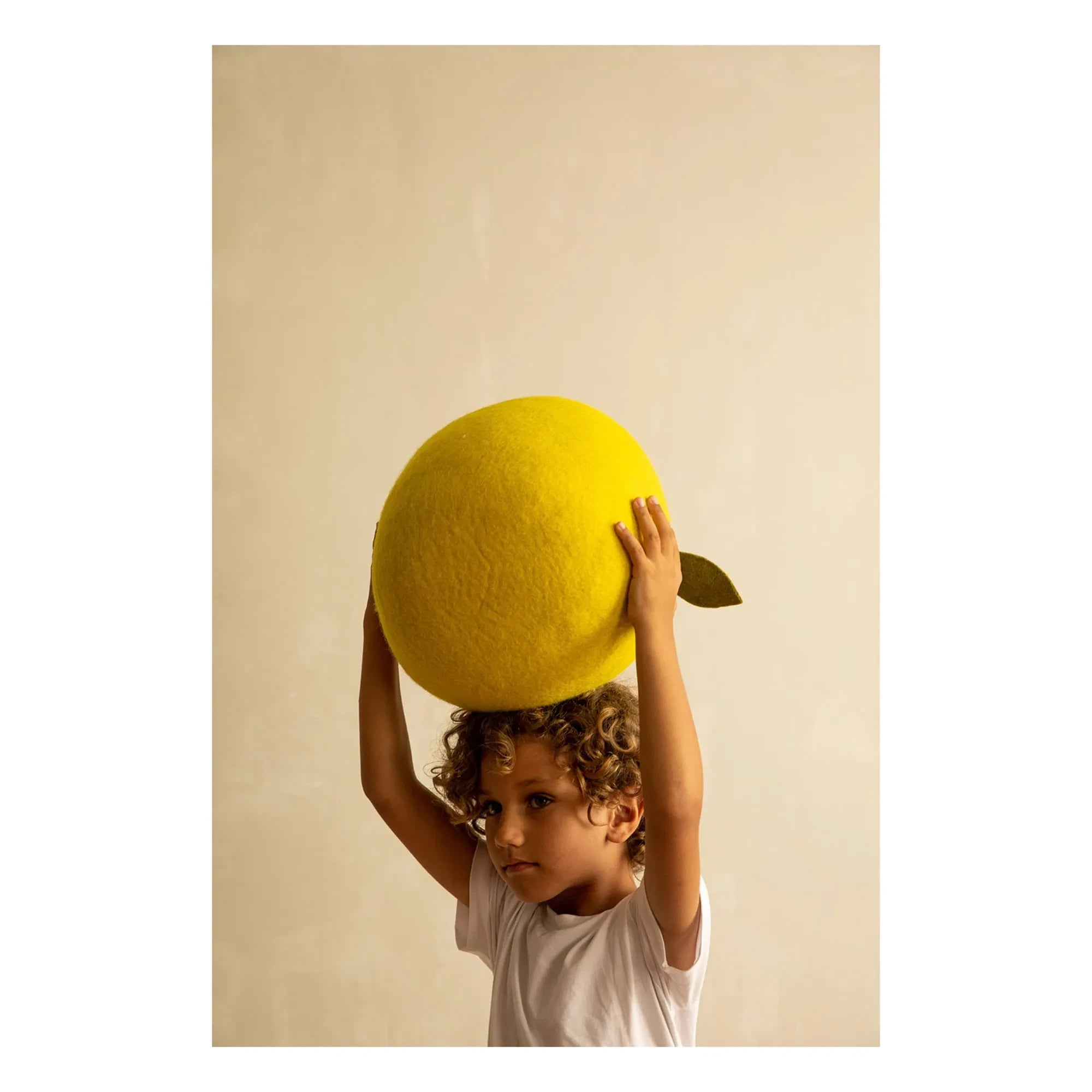 Muskhane - Puf de fieltro Limón | Amarillo