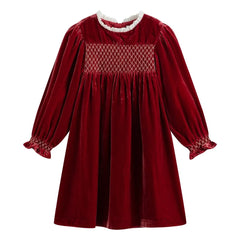 C'era Una Volta - Vestido fruncido de terciopelo | Rojo
