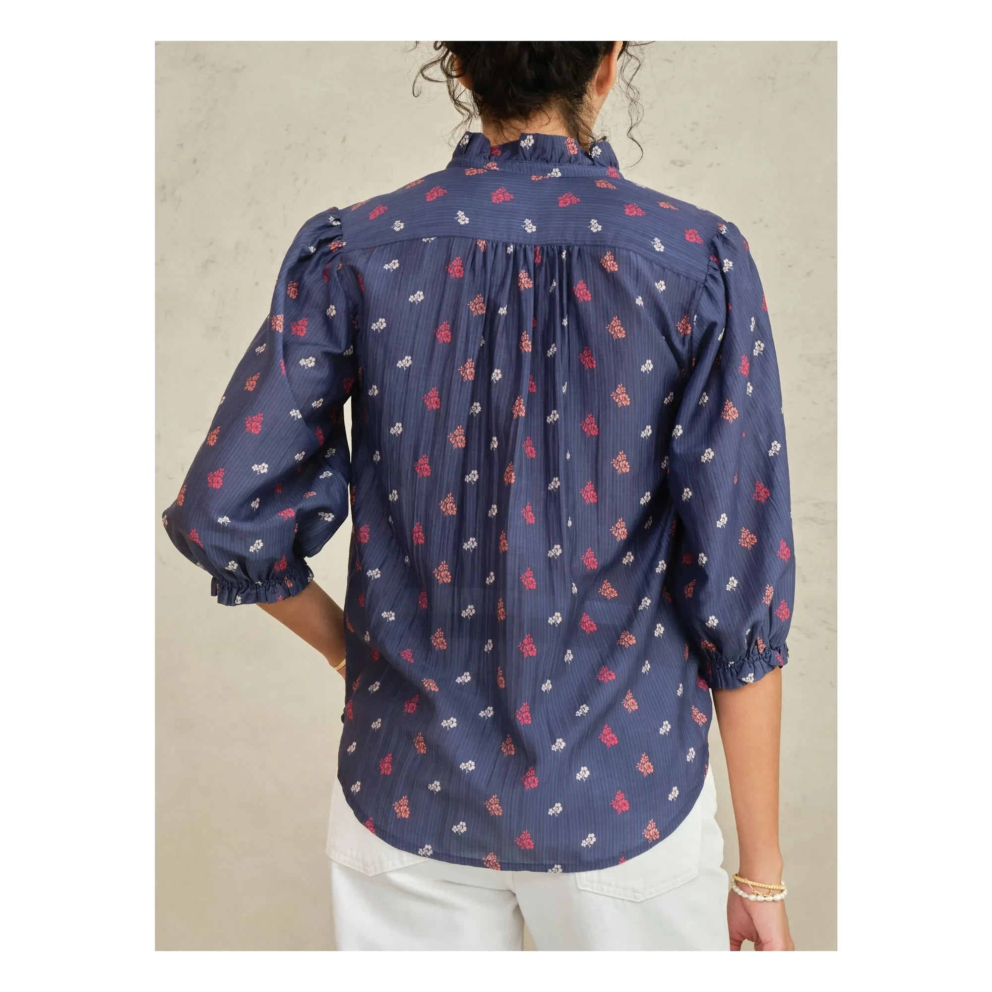 M.A.B.E. - Blusa de algodón Auden | Azul marino