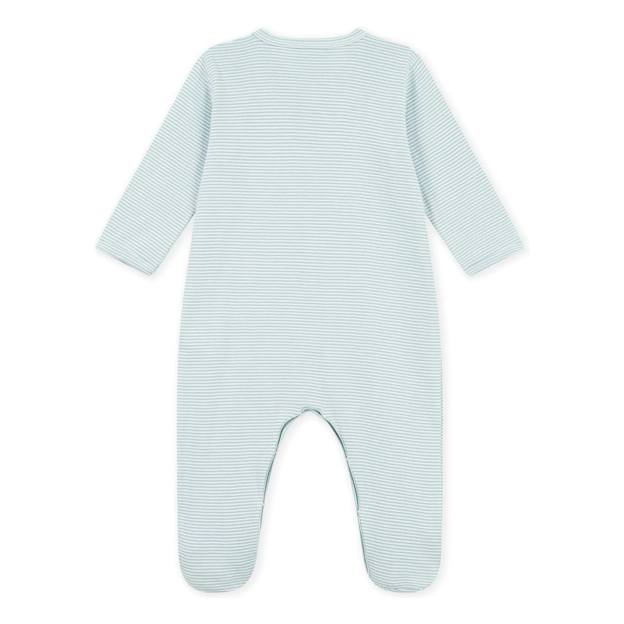 Petit Bateau - Pyjamas Dors Bien Çizgili Milleraies Organik Pamuk | Yeşil