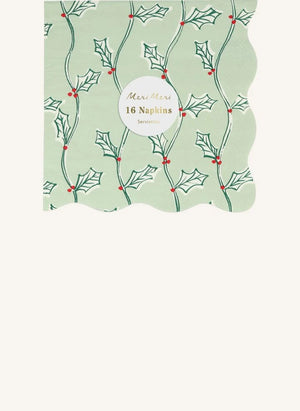 Meri Meri - Servilletas de Navidad con impresión de grandes bloques - Set de 16