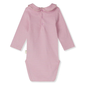 Gray Label - Çizgili Claudine yaka body Organik pamuk | Pembe