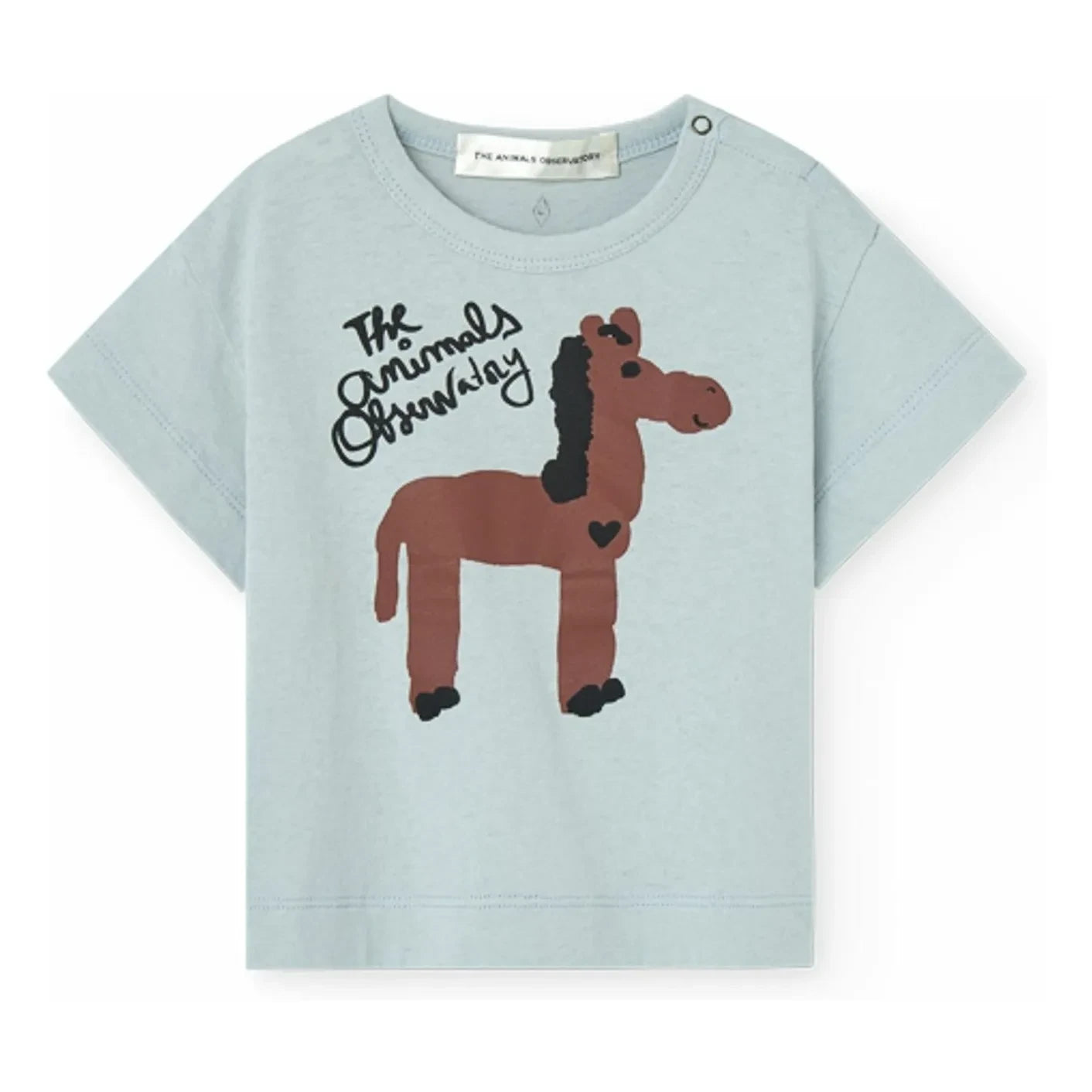 The Animals Observatory - Pangolin Horse Camiseta de Algodón Orgánico | Azul claro