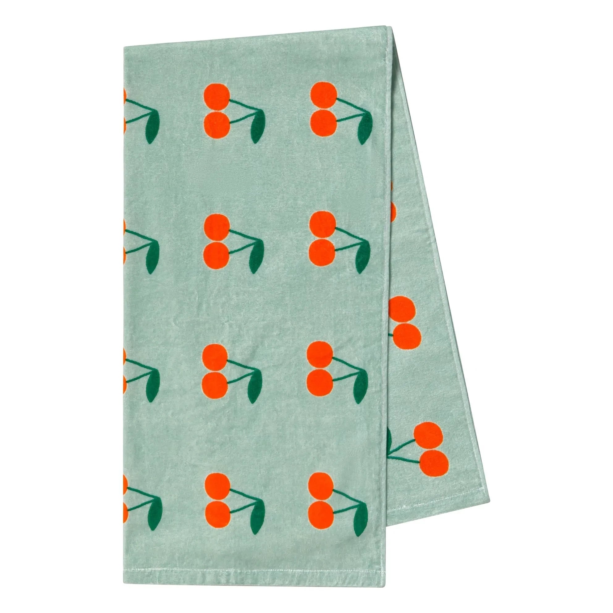 Tinycottons - Toalla de Playa de Algodón Orgánico Cerises | Verde Agua